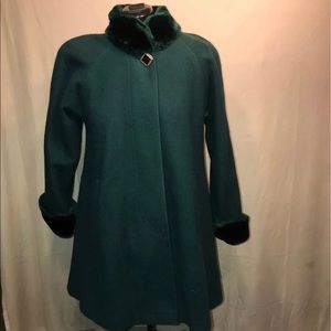 Vintage Emerald Green Wool Coat
